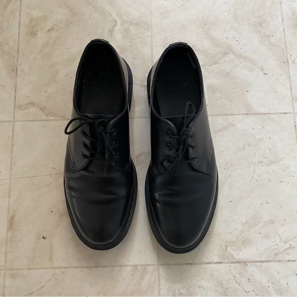 $160 Dr. Martens 1461 Mono Black Smooth Leather Lace-up Men's Oxford Derby Sz 9